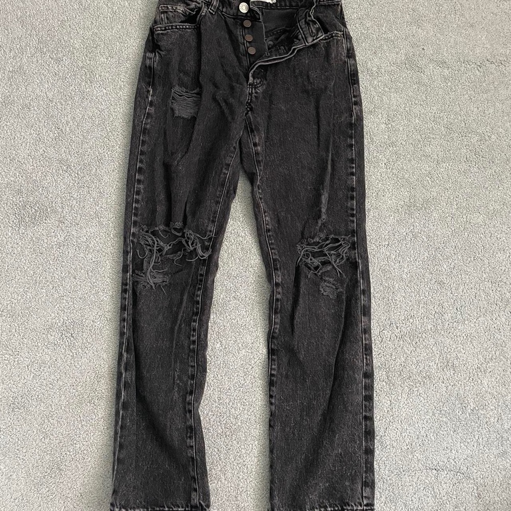 black ripped boyfriend jeans